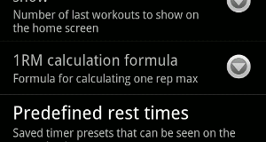 Customizable Workout Journal screenshot